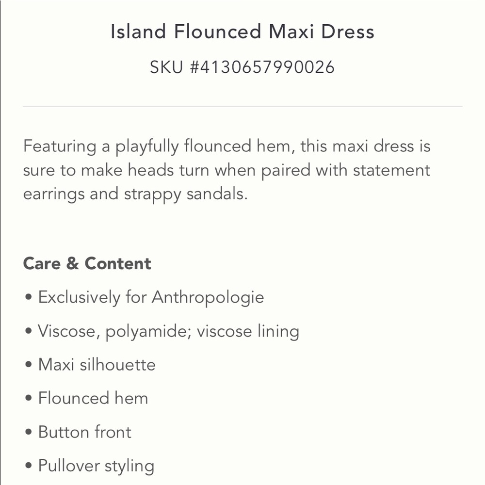 NWT Anthropologie Island Flounced Maxi Dress - Picture 5 of 5